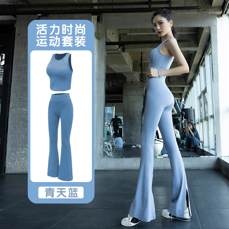 瑜伽服套装女夏绝美普拉提训练上衣显瘦高级感运动服健身衣带胸垫