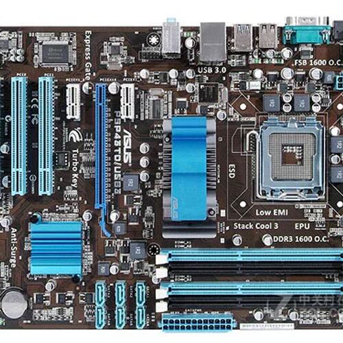 没上过机 P5P43TD/USB3 775 主板 P43 DDR3 大板 USB3.0议价