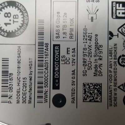 适用 /SAS RF8T8 1.8T 2.5寸 10K服务器硬盘HUC1018CS4议价