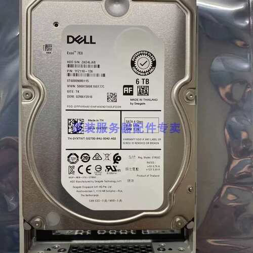 0YXTWT 1YZ110-136服务器硬盘6T SATA 3.5 7.2K ST6000NM0115议价
