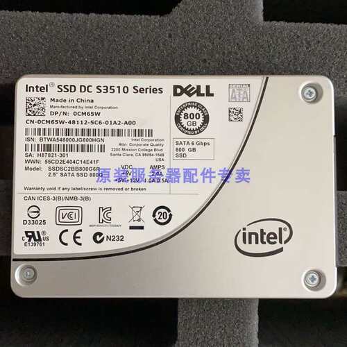 SSD DC S3510 800G SATA 6Gbps DP/N 0CM65W 800GB 固态硬盘议价