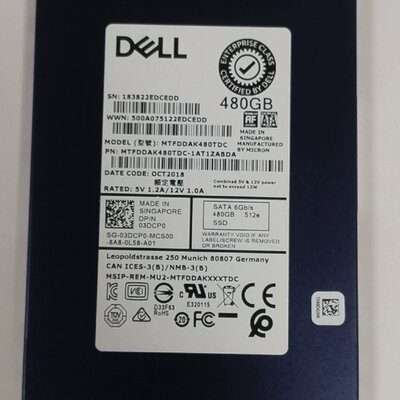 480G 6GSATA 03DCP0 MTFDDAK480TDC 服务器固态SSD 提供测报议价