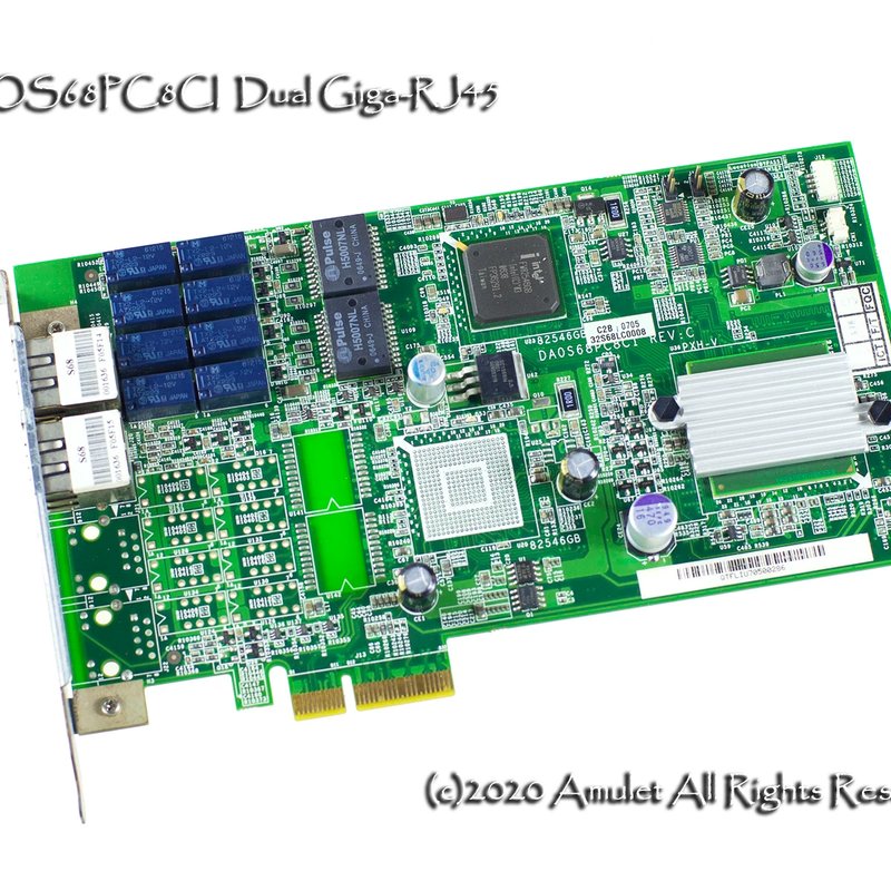 68PC8CI PCI-E 4x，双口RJ45千兆，带Bypass继电器，工控网卡议价