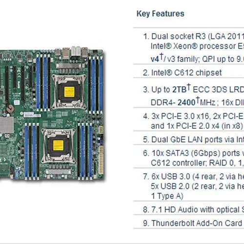 SUPERMICRO X10DAI 主板 服务器 LGA2011 V3 V4议价