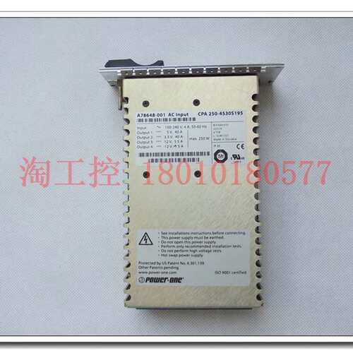 Power-One AC 250W电源 A78648-001 AC INPUT CPA 250-4530S195议