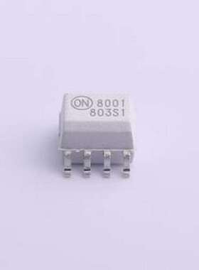 FOD8001 晶体管输出光耦 3.3V 逻辑门级光耦合器，高抗扰性 SOIC-