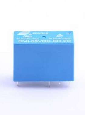 SMI-05VDC-SD-2C 功率继电器 5V继电器 双刀双掷 蓝色 DIP,13x29.