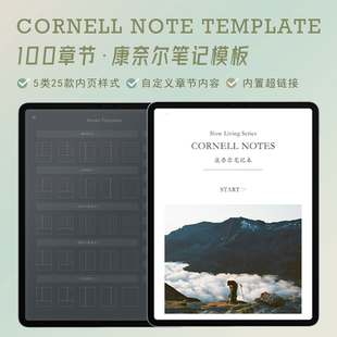 康奈尔笔记模板ipad电子手帐notability学习goodnotes考研公考
