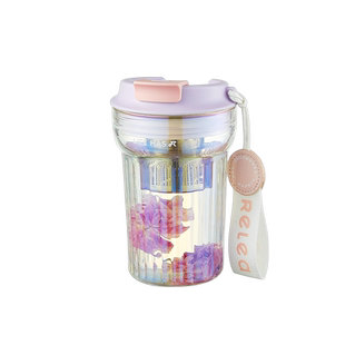 高颜值随手玻璃杯茶水分离泡茶杯子仙女水杯耐热外出便携高级感夏