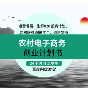 农业农村产品O2O电子商务平台电商行业报告创业商业计划策划书