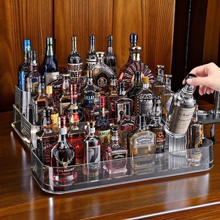 小酒置物架阶梯式透明小瓶洋酒基调酒整理架便利店迷你鸡尾酒展示