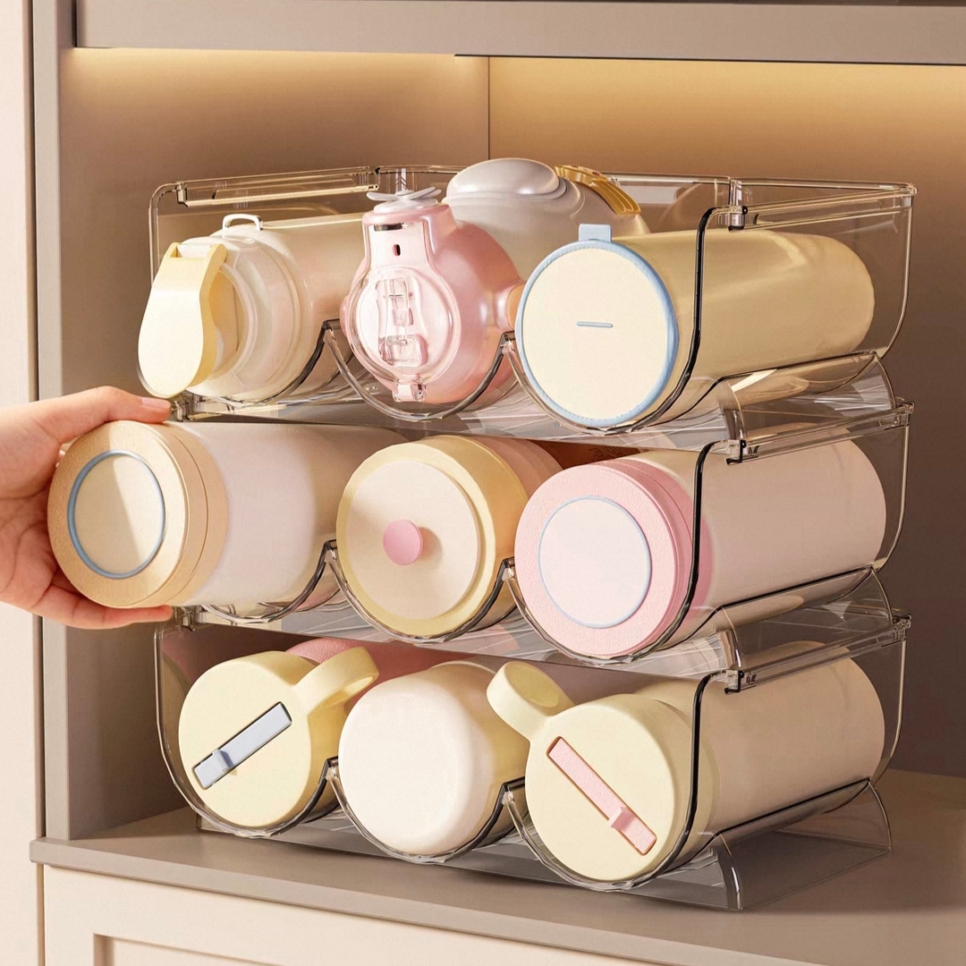 高级杯子水杯收纳架多层透明