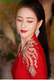 2020春晚佟丽娅同款 旗袍礼服大红色刺绣凤凰旗袍礼服晚宴装 女走秀