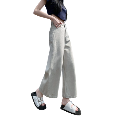 佩艳阔腿九分裤垂感高腰宽松