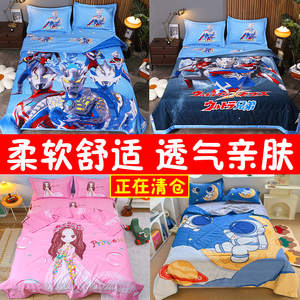 全棉奥特曼儿童夏被纯棉卡通夏凉被空调被儿童男孩薄被子芯可机洗