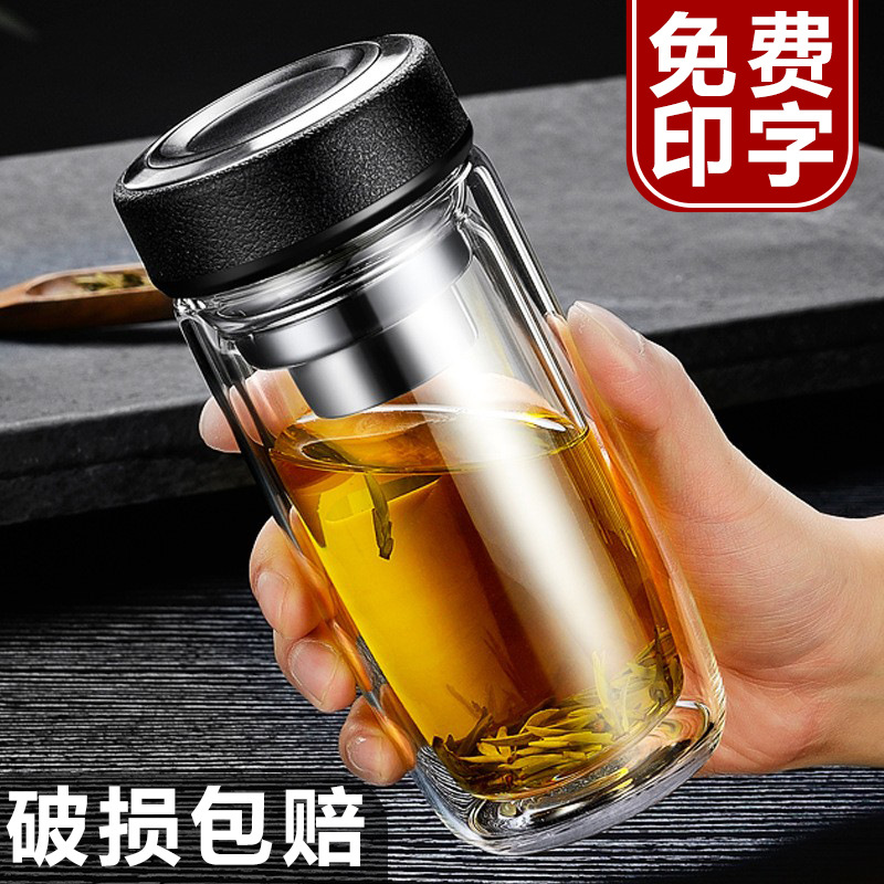 鹅蛋杯玻璃水杯玻璃茶杯子耐高温高硼硅玻璃杯定制双层玻璃杯