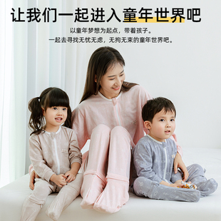 儿童分腿睡袋春秋纯棉夏季 婴幼儿包脚大童连体睡衣宝宝防踢被 薄款