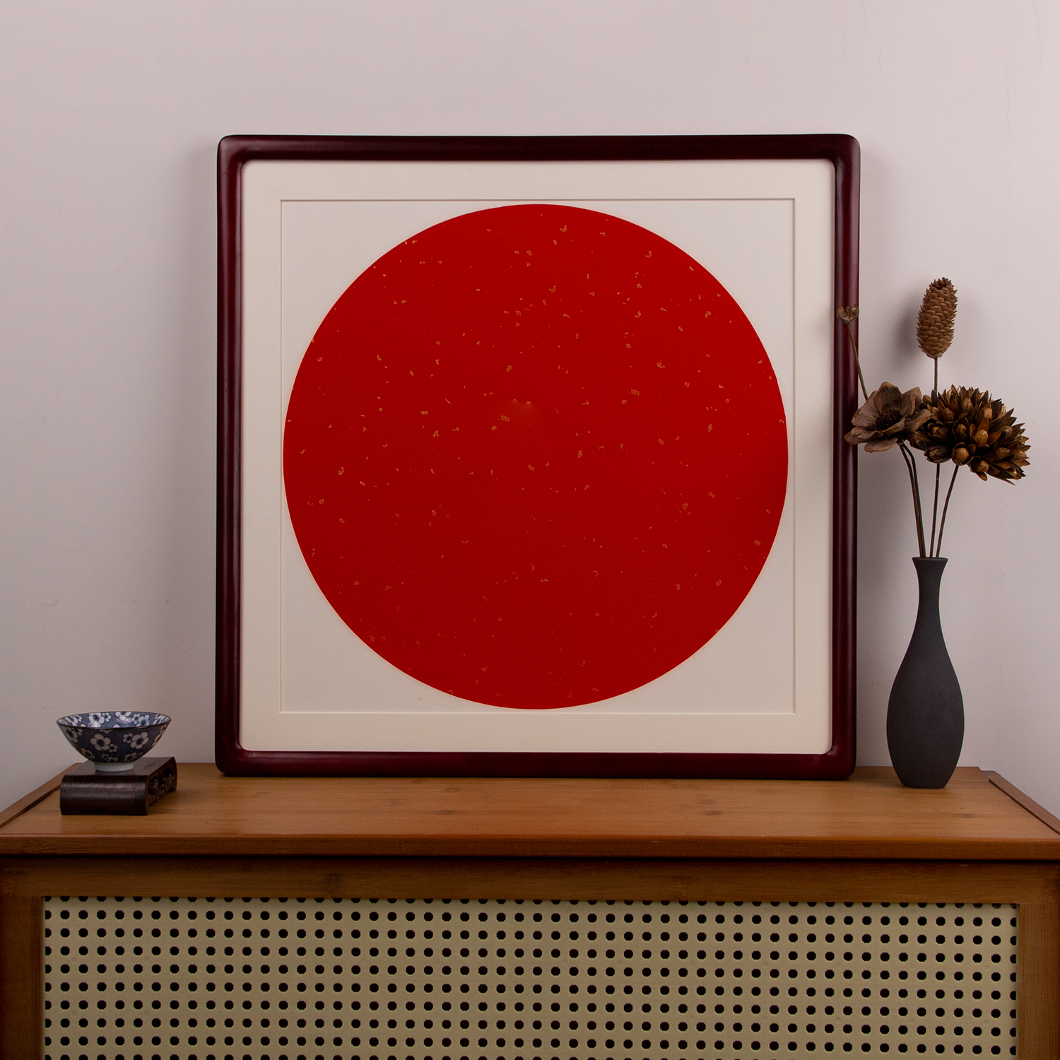 实木红木画框装裱相框挂墙带卡纸