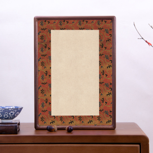 国展微喷宣卡纸书法文创摆台实木框小品A4加厚宣纸空白框免装 裱画