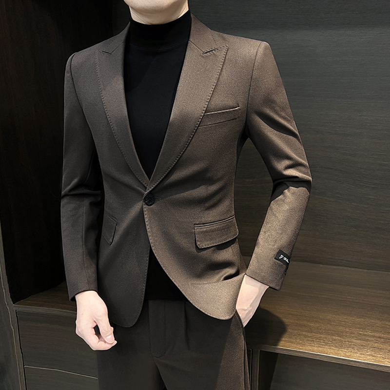 男士西装2025新款套装秋冬新郎结婚订婚衣服修身痞帅休闲西1115h