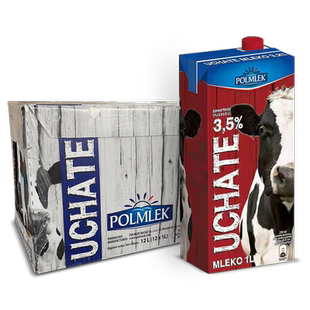 波美克POLMLEK波兰草饲牧场 原装进口整箱全脂纯牛奶1L*12盒