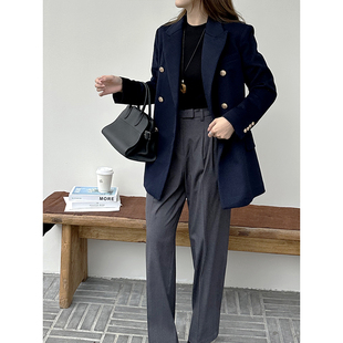 高阶质感西装 领双排扣大衣女利落肩线立体剪裁彰显沉稳气场与格调