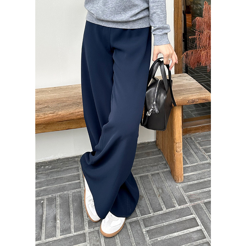 橡筋腰百搭神裤松紧腰头穿脱超方便垂坠面料不易皱居家清爽又显瘦