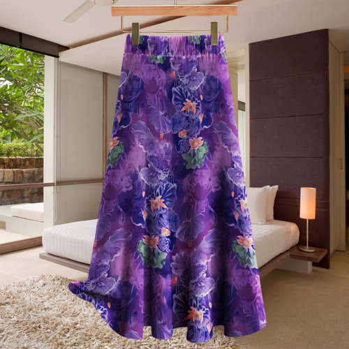 清仓捡漏~高档妈妈装裙子2024新款妈妈显瘦减龄半身裙印花A字摆裙