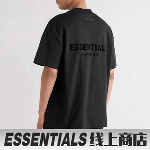 ESSENTIALS短袖 纯棉宽松t恤 主线FOG植绒潮牌FG男女欧美高街情侣装