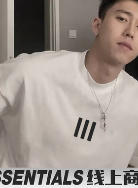 FOG三条杠essentials短袖男潮简约美式夏季宽松半袖上衣t恤女