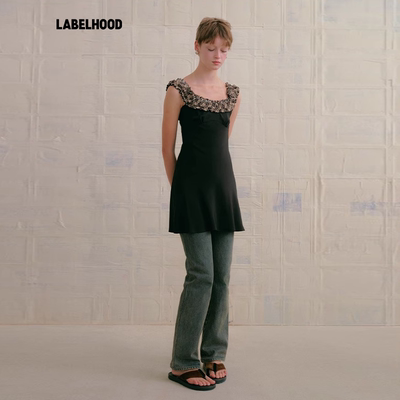 蕾虎2025春夏新款双姝格纹连衣裙