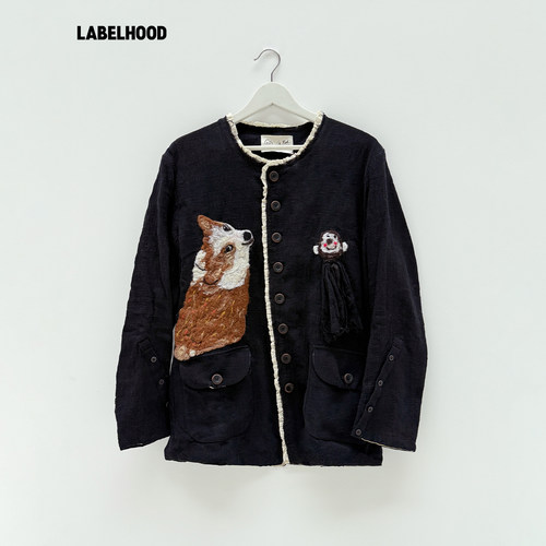 GGinRed小狗开衫外套