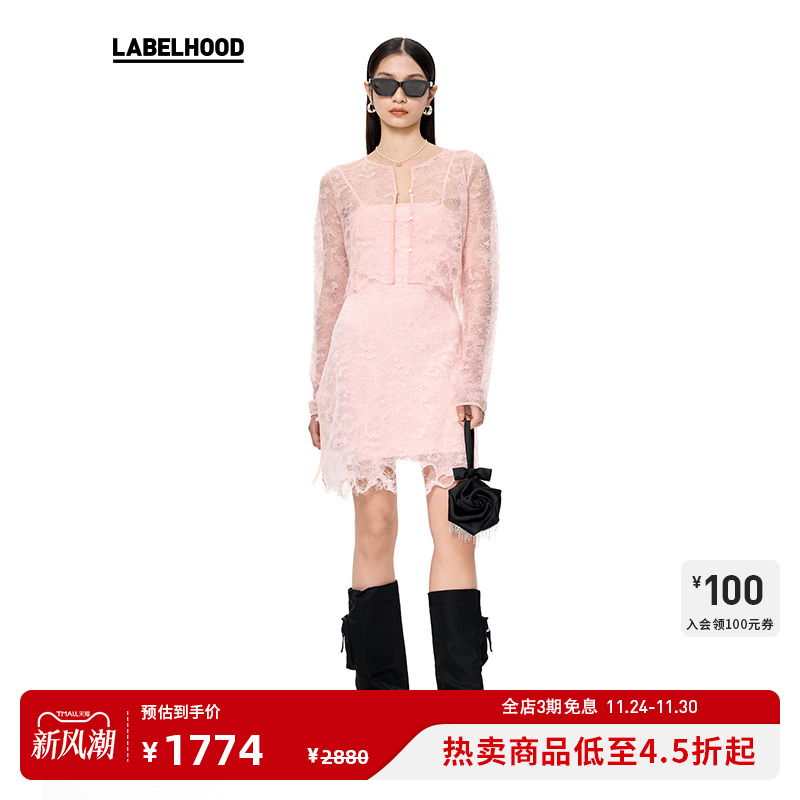 2023细针水母蕾丝连衣裙