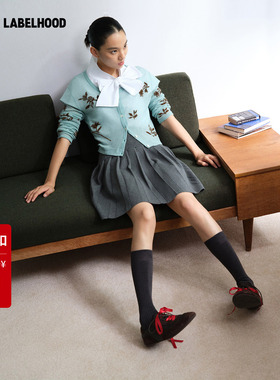 【SALE】【WMWM】蕾虎潮流花卉提花针织开衫2025秋冬新款女装上衣