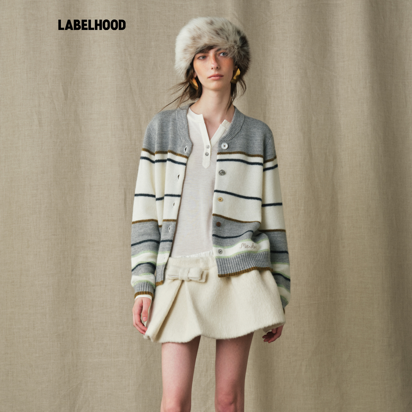 【MARCHEN】蕾虎简约休闲百搭2025秋冬新款草稿本针织开衫上衣女