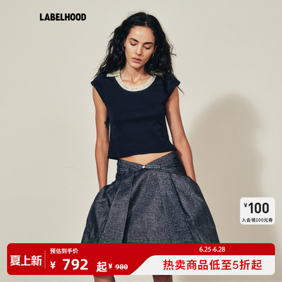 【MARCHEN】蕾虎2026春夏新品空的上衣POLO衫露背撞色女装甜美
