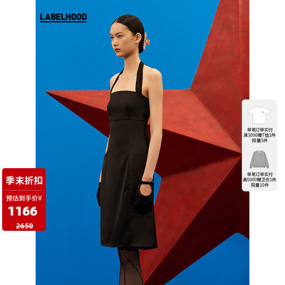 【YIRANTIAN×LESLIEZHANG】合作款蕾虎系带法式连衣裙女秋冬流行