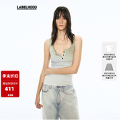 上衣 蕾虎设计感渐变印花亨利领背心气质修身 SALE Liegee