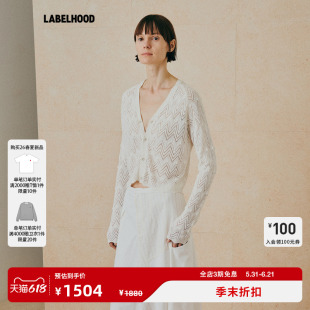 【THE LAWN】蕾虎波浪镂空花纹毛织开衫2026春夏新款女装上衣