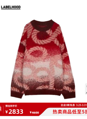 【PRONOUNCE】蕾虎设计感新款休闲无限绳索提花渐变圆领毛衣女