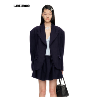 【SHUSHUTONG】蕾虎潮流戗驳领廓形外套2026早春新款女装上衣