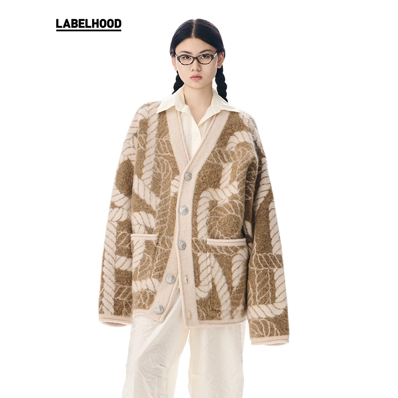 2023开衫蕾虎秋季绳索提花