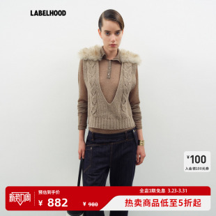 女装 蕾虎简约海毛纽扣高领打底2026春夏新款 LIN 上衣 JUNWEI