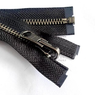 5号金属双面拉链头75cm银灰色正品 YKK拉链皮衣夹克拉锁铜拉链黑色