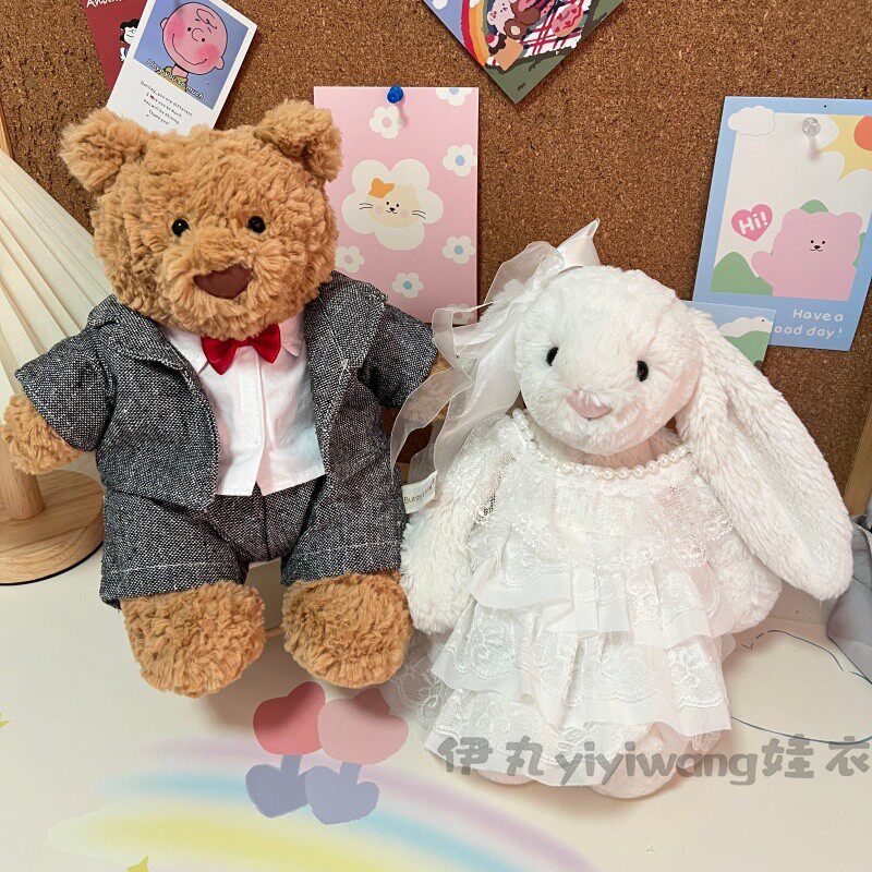 适用于jellycat23cm邦尼兔衣服31cm中号兔子巴熊西装婚纱裙子配饰