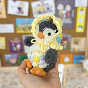 11cm花生企鹅衣服Jellycat玩偶春天新款娃衣钩织祖母格帽子可定制