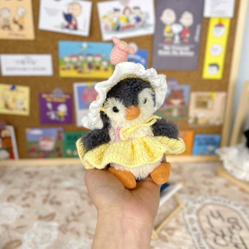 Jellycat花生企鹅11cm娃衣春夏天新款衣服手工钩织裙子帽子礼物
