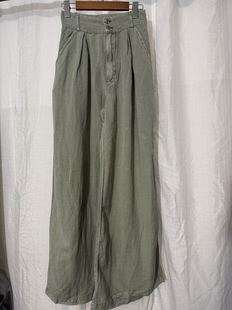 高品全亚*麻 休闲裤 2色入 直接拍付收货退运