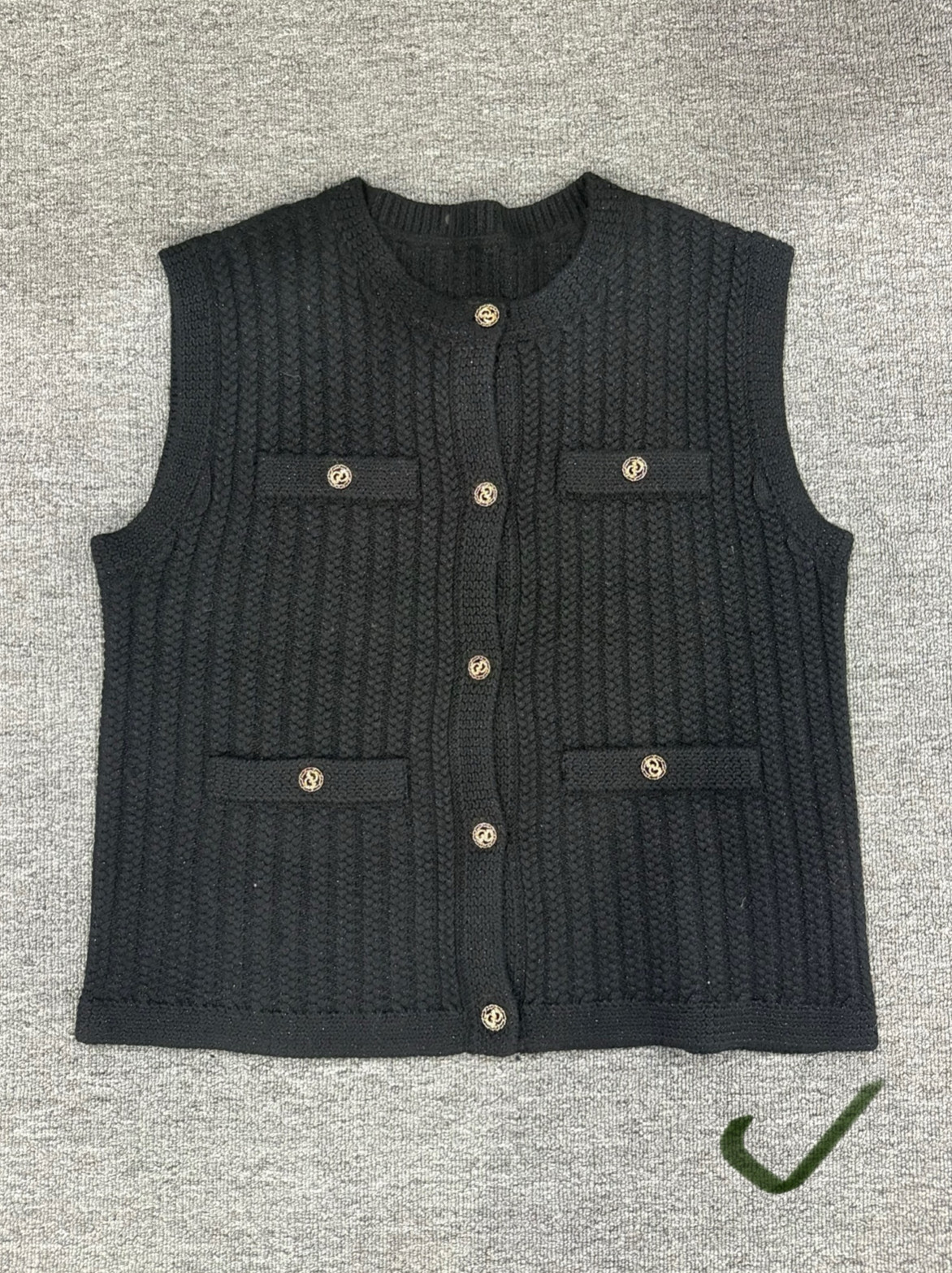 高品真丝+羊绒+羊毛混纺针织小香风马甲背心 直接拍付收货退运