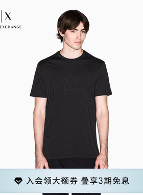 ARMANI EXCHANGE/阿玛尼26春夏新款男士圆领短袖正肩刺绣纯棉T恤